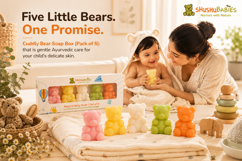 Cuddly Bear Soap Box (Pack of 5): Gentle Ayurvedic Care for Your Child's Delicate Skin