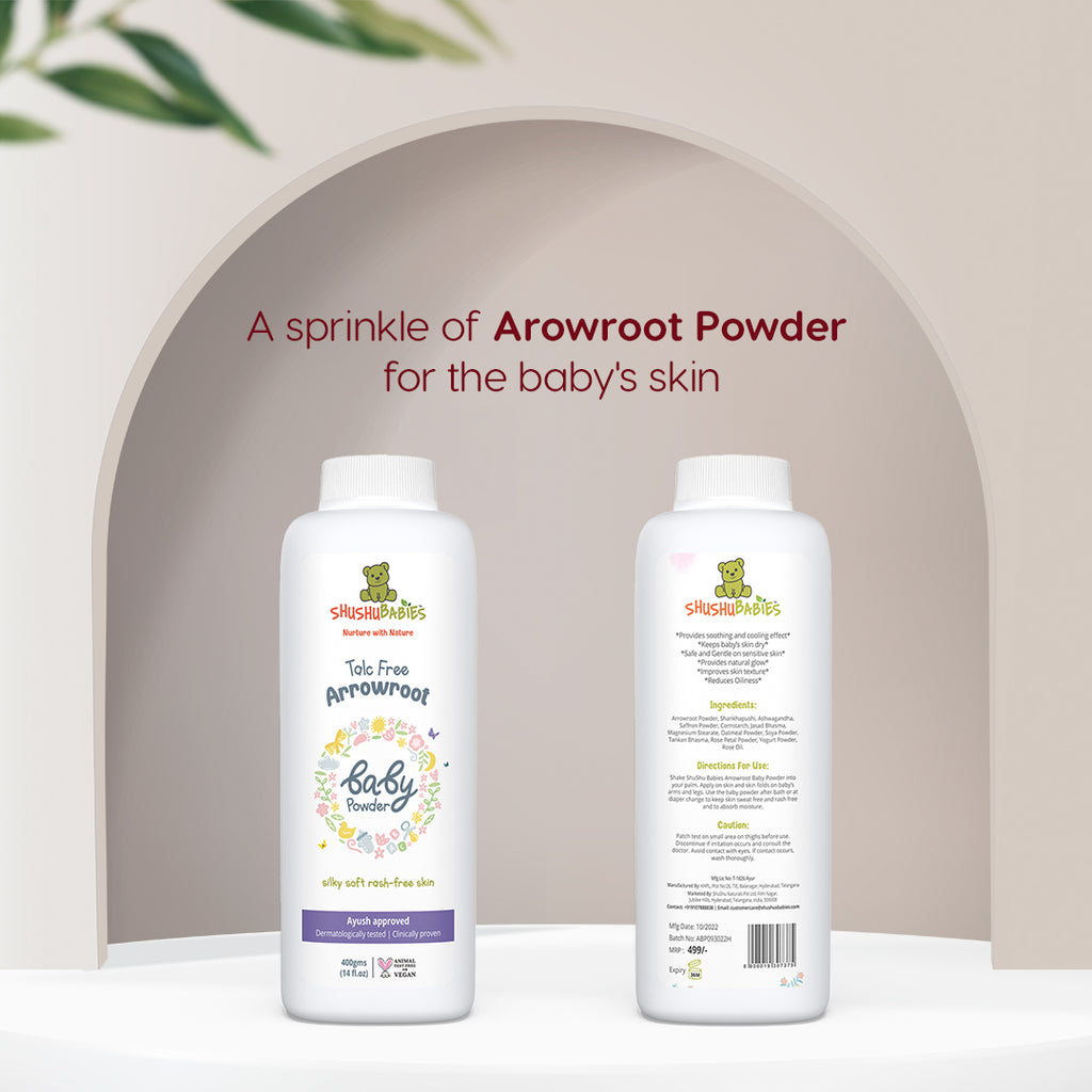ShuShu Babies Talc-free Arrowroot Baby Powder: Gentle and Safe Care for ...